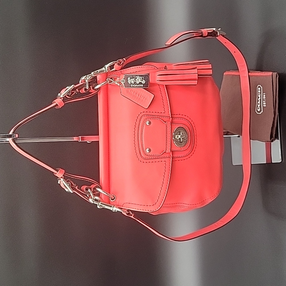 Coach Willis large coral calf leather